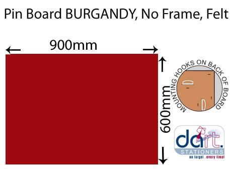 PINBOARD 900x600 N/F BURGUNDY