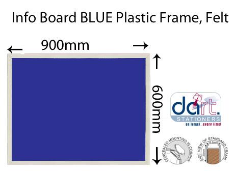 INFO BOARD 900X600 BLUE PLASTIC FRAME