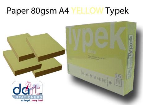 PAPER 80gsm A4  YELLOW TYPEK