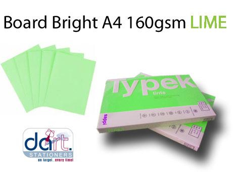 BOARD BRIGHT A4 160GSM LIME