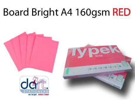 BOARD BRIGHT A4 160GSM RED