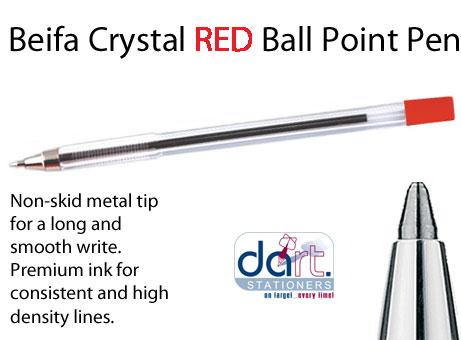 BEIFA CRYSTAL  RED BALLPOINT PEN