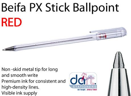 BEIFA Px STICK BALLPOINT PEN RED