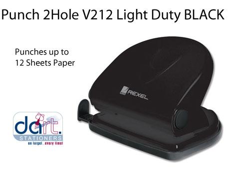 PUNCH 2-HOLE REXEL V210 L/D  BLACK