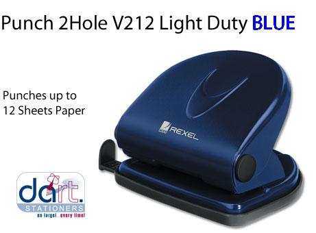 PUNCH 2 HOLE REXEL V210 L/D BLUE