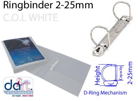 RINGBINDER C.O.L 2-25MM  WHITE