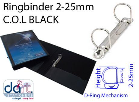RINGBINDER C.O.L 2-25MM  BLACK
