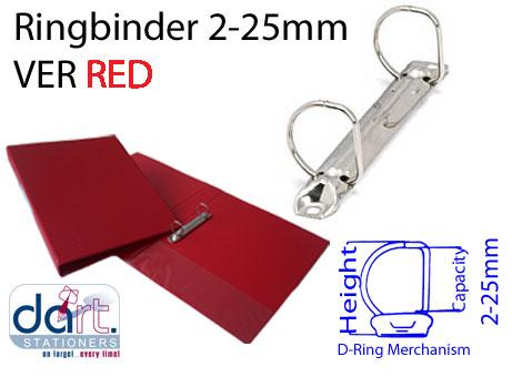 RINGBINDER 2-25MM VER RED