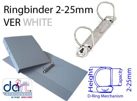 RINGBINDER 2-25MM VER WHITE