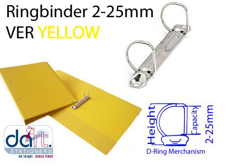 RINGBINDER 2-25MM VER YELLOW