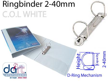RINGBINDER C.O.L 2-40MM  WHITE