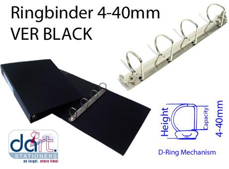 RINGBINDER 4-40MM VER BLACK