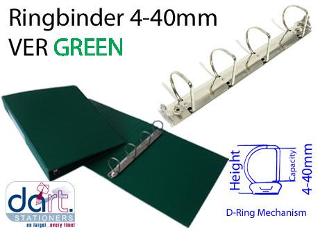 RINGBINDER 4-40MM VER GREEN