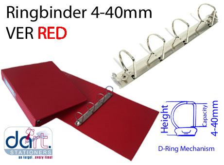 RINGBINDER 4-40MM VER RED