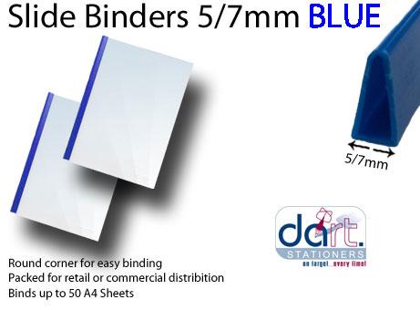 SLIDE BINDERS  5/7MM BLUE