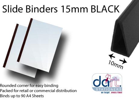 SLIDE BINDERS 10MM BLACK