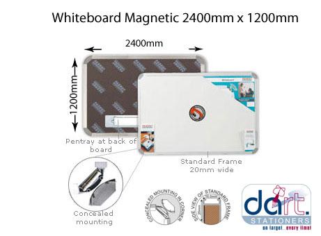 WHITEBOARD MAGNETIC 2400X1200 STD