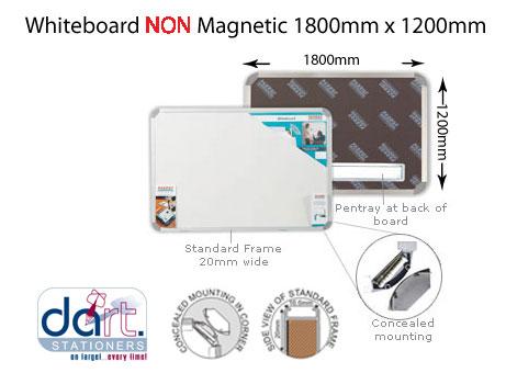 WHITEBOARD STD 1800X1200 NON MAGNETIC