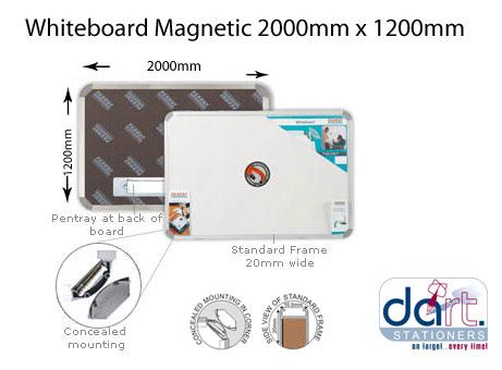 WHITEBOARD MAGNETIC 2000X1200 STD