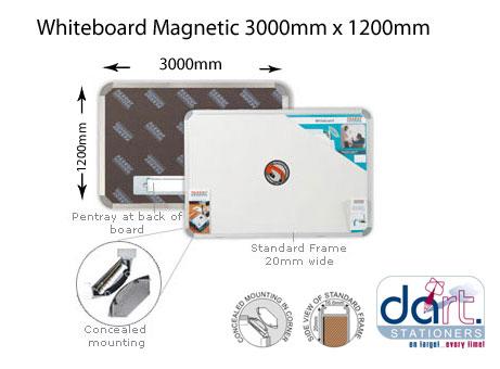 WHITEBOARD MAGNETIC 3000X1200 STD