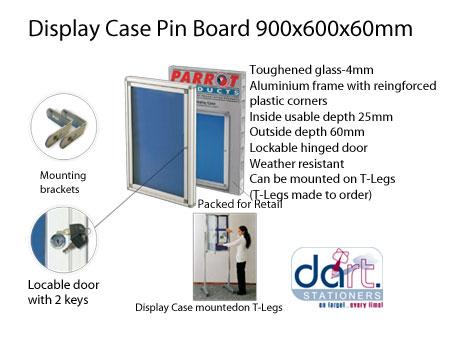 DISPLAY CASE PIN BRD 900x600MM