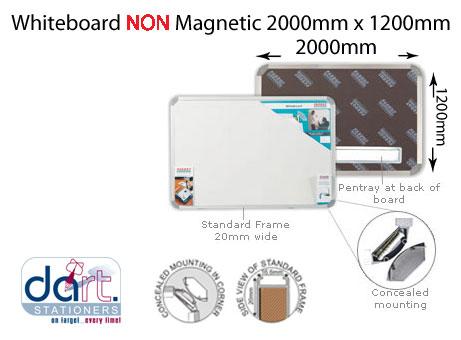 WHITEBOARD STD 2000X1200 NON MAGNETIC