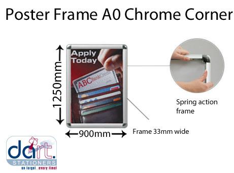 POSTER FRAME A0 1250X900MM CHROME CORNERS