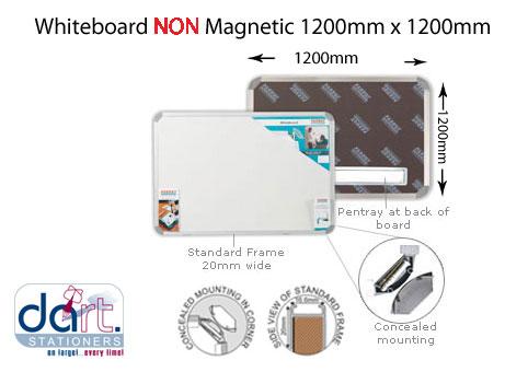 WHITEBOARD STD 1200X1200 NON MAGNETIC