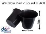 WASTEBIN PLASTIC ROUND BLACK