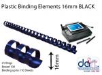 BINDING ELEMENTS 16MM BLACK