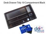 DESK DRAWER TIDY 10-COMP BLACK