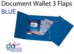 DOCUMENT WALLET 3 FLAP BLUE BOARD