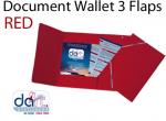 DOCUMENT WALLET 3 FLAP RED BOARD