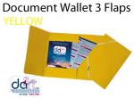 DOCUMENT WALLET 3 FLAP YELLOW BOARD