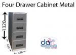 FOUR DRAWER CABINET METAL GREY