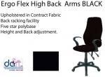CHAIR ERGO FLEX H/BACK ARMS BLACK