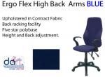 CHAIR ERGO FLEX H/BACK ARMS MARINE BLUE