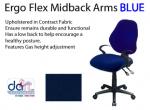 CHAIR ERGO FLEX M/BACK ARMS BLUE