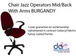 CHAIR JAZZ OPERATORS M/BACK W/A BURGANDY