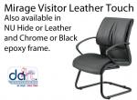CHAIR MIRAGE VISITORS W/ARMS LEATHER TOUCH BLACK