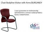 CHAIR BODYLINE VISITORS W/ARMS BURGANDY