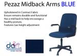 CHAIR PEZAZ MIDBACK ARMS FABRIC BLUE