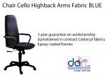 CHAIR CELLO HIGHBACK ARMS FABRIC BLUE