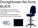 CHAIR DRAUGHTSMAN NO ARMS  BLACK