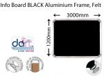 INFO BOARD 3000X1200 ALUMIN FRAME BLACK