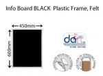 INFO BOARD 600X450 BLACK PLASTIC FRAME