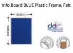 INFO BOARD 600X450 BLUE PLASTIC FRAME