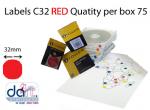 LABELS C32  RED