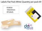 LABELS FLAT PACK 100X50 WHITE