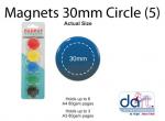 MAGNETS 30MM CIRCLE(5)ASSTD PARROT